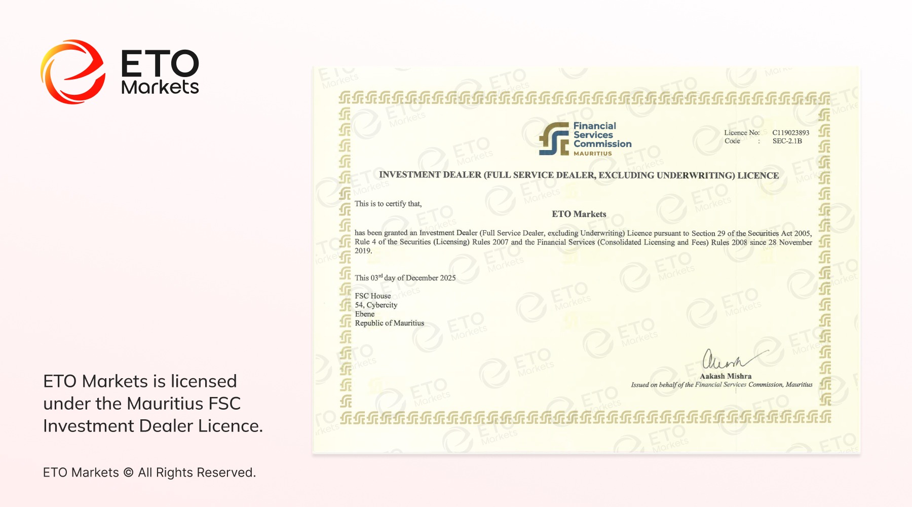 ETO Markets Strengthens Global Compliance Framework with Mauritius FSC License