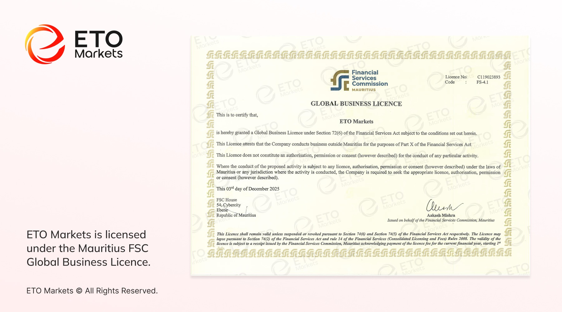ETO Markets Strengthens Global Compliance Framework with Mauritius FSC License
