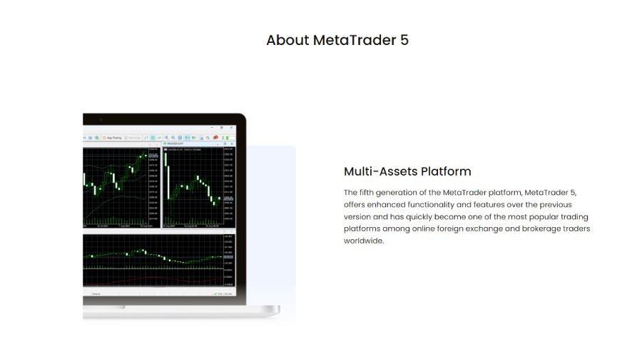 MetaTrader 5 platform on JustMarkets, offering advanced features for multi-asset trading.