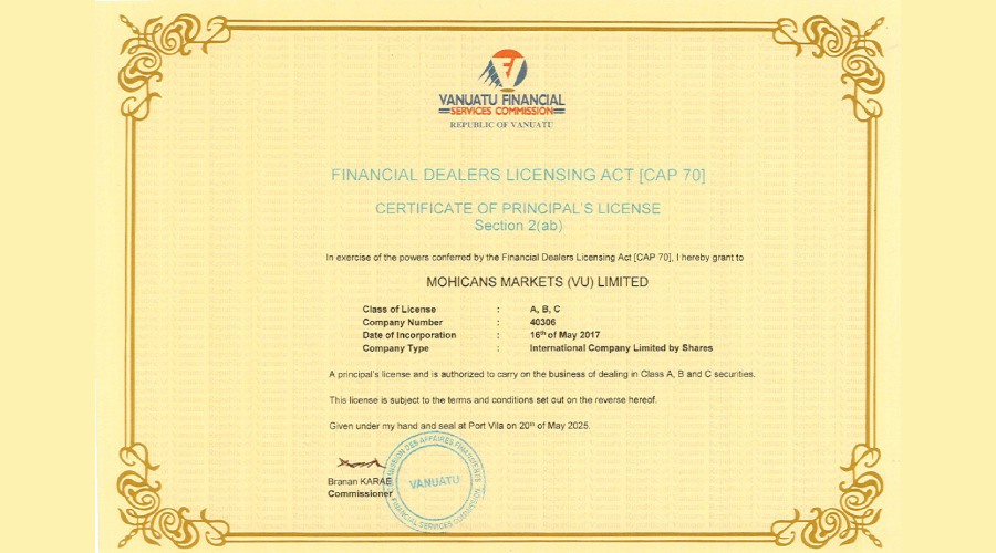 MH Markets Vanuatu Financial License