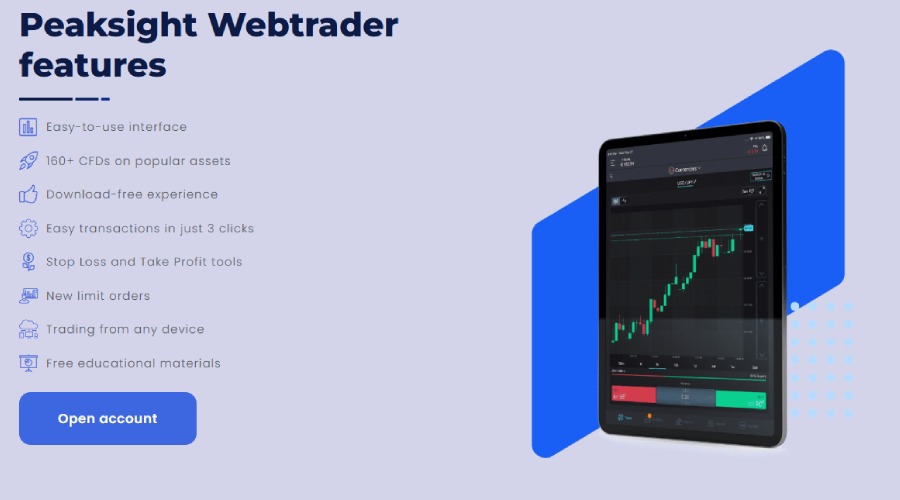 Peaksight Ltd Webtrated features